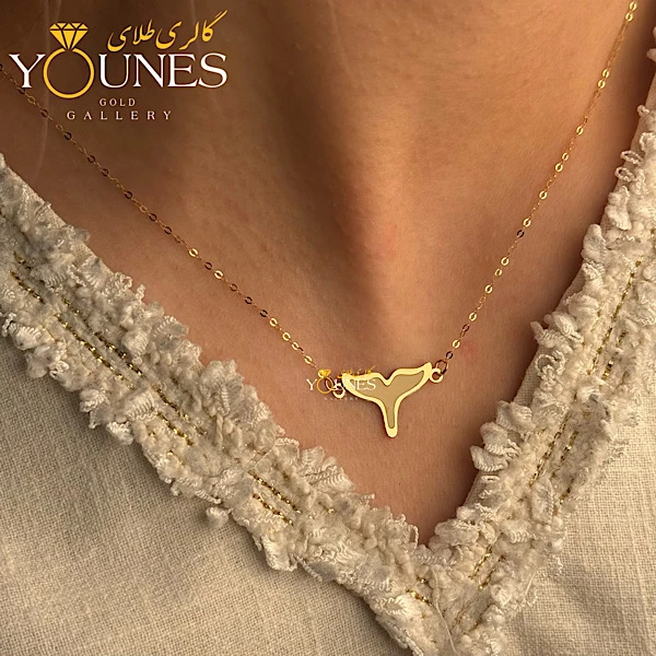 گردنبند میناکاری دم وال کرم طلا